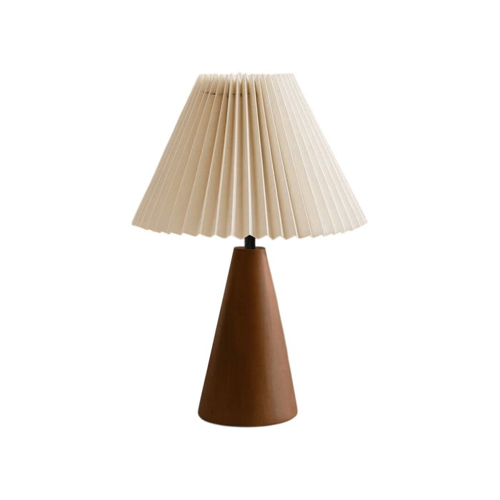 Opviq Lámpara de Mesa de Madera Crema y Nogal